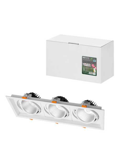 Светильник встраиваемый карданный &amp;amp;quot;Фокус-1&amp;amp;quot; LED CSL-01-3x11-NW 33 Вт, 35°, 4000 К, 80 Ra, IP20, SQ0369-0415