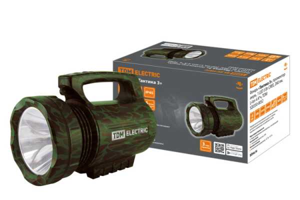 Фонарь&amp;amp;quot;Тактика 3&amp;amp;quot;, прожектор аккум.,1 LED 5 Вт CREE, 260 лм, Li-Ion 4 А*ч, SQ0350-0052