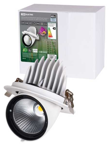 Светильник встраиваемый поворотный &amp;amp;quot;Акцент-1&amp;amp;quot; LED DSL-01-040-NW 40 Вт, 24°, 4000 К, 90 Ra, IP40, SQ0369-0405