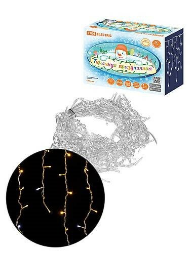 Гирлянда светодиодная &amp;amp;quot;Бахрома&amp;amp;quot; 2х1 м, 152LED, 3000К, мерц-е, посл. подкл, IP44, 250 В, SQ0361-0099