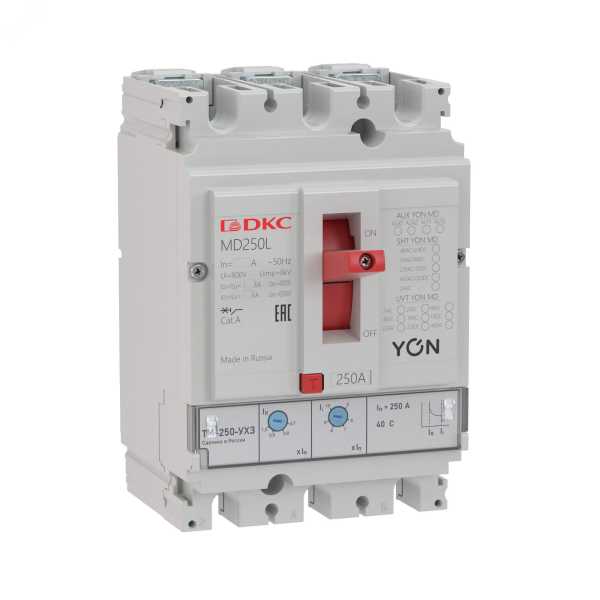 Выключатель автоматический в литом корпусе YON MD250L-TM160 3P 160А 25kA Ir 0.7...1xIn Ii 5...10xIn MD250L-TM160