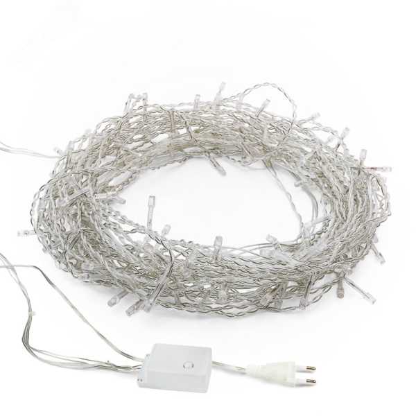 Гирлянда светодиодная &amp;amp;quot;Светодиодный Дождь&amp;amp;quot; 3х2м 240LED тепл. бел. 12Вт 230В IP20 свечение с динамикой провод прозр. 235-092