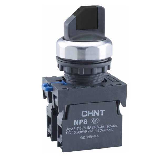 Переключатель без подсветки NP8-11X/312 3 полож. с фиксацией черн. 1НО+1НЗ IP65 667137