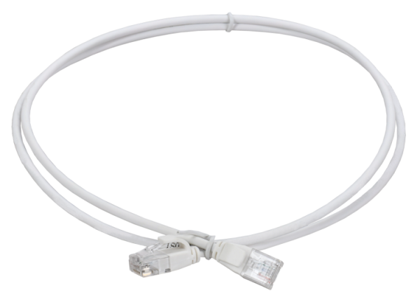 Коммутационный шнур кат.5E UTP LSZH 1,5м slim язычок бел PC08-C5EUL-1M5-SL-WT