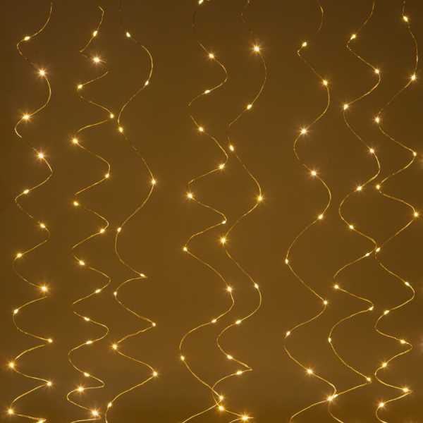ЕGNIG - ZW Гирлянда Занавес с пультом, теплый белый, 300 LED, 3*3 м, с пультом, USB, 220 V, IP20 Б0055999