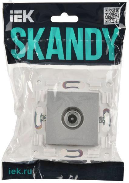 SKANDY Розетка TV проходная SK-A17S серебряный IEK SK-A10-P-K23