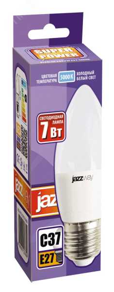 Лампа светодиодная PLED-SP 7Вт C37 свеча 5000К холод. бел. E27 560лм 230В 1027849-2