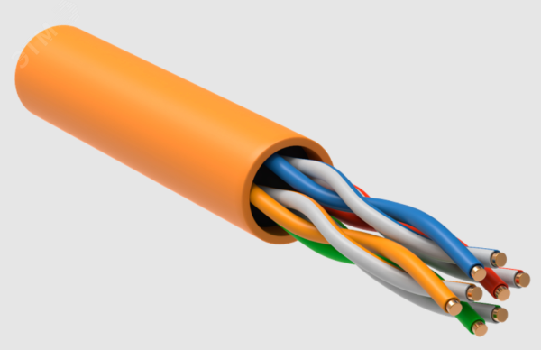 Витая пара U/UTP кат 5E 4х2х24AWG solid LSZH нг(А)-HF оранжевый 305м РФ/Т LC1-C5E04-127-T-R
