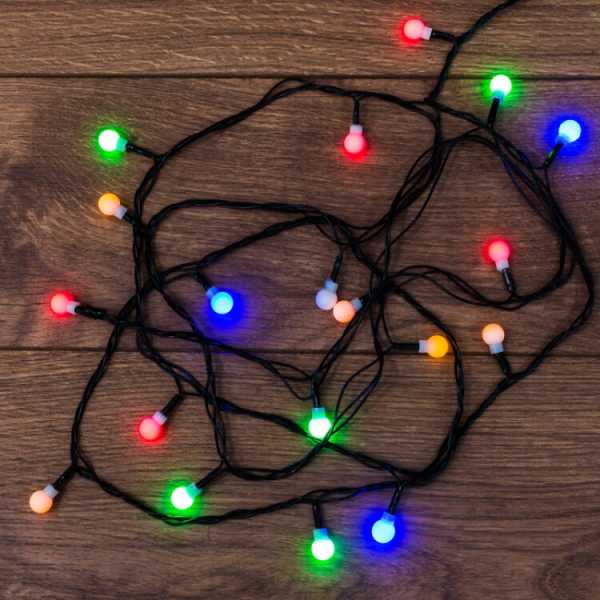 Гирлянда светодиодная &amp;amp;quot;Цветные Шарики&amp;amp;quot; 2.8м 20LED мультиколор 2Вт IP20 303-060