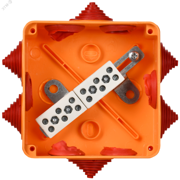 Коробка расп. огн. ПС 100х100х50мм 6P 4мм2 IP55 6 вв. UKF30-100-100-050-6-4-09