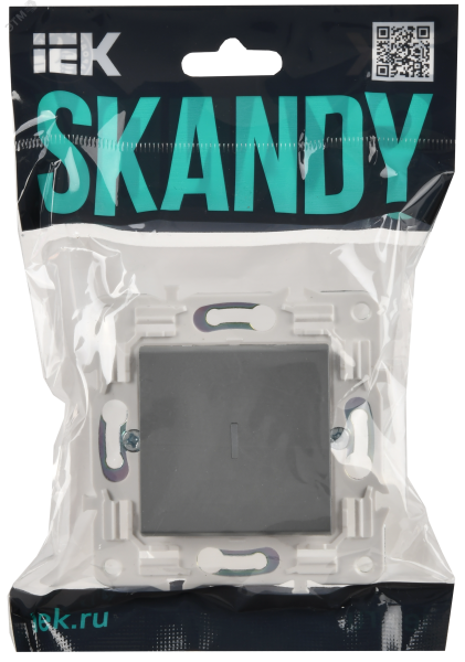 SKANDY Выключатель 1-клавишный проходной с индикацией 10А SK-V08Gr серый IEK SK-V12-1-10-K03
