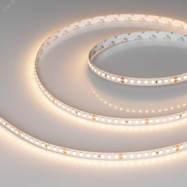 Лента светодиодная RT-A160-8mm 24V Warm 3000К 12Вт/м IP20 2835 высок. эффект. 150лм/Вт (уп.5м) 024538(2)