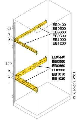 Профиль L=400 H=48 для монтажа аксессуаров(2шт) EB0400