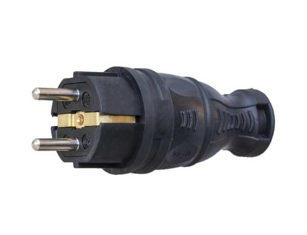 Вилка прямая 16А с заземл. каучук TKE-C05-KV-Z