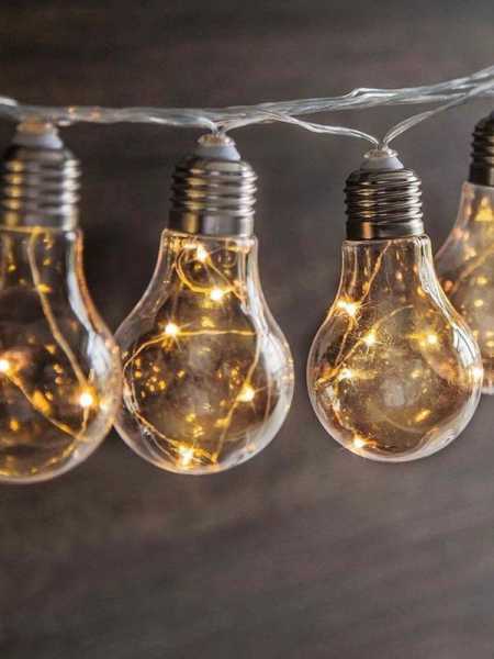 Гирлянда светодиодная &amp;amp;quot;Лампочка&amp;amp;quot; 40LED бел. на солнечной батарее аккумулятор AA NI-MH 600мА.ч КОСМОС KOC_SOL221