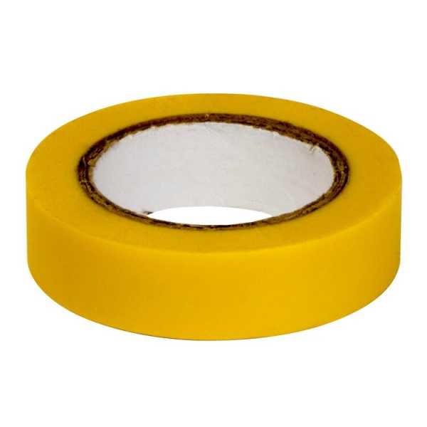 Лента изоляционная ПВХ 19x0,15 20м в рулоне Желтая PVC192015Y