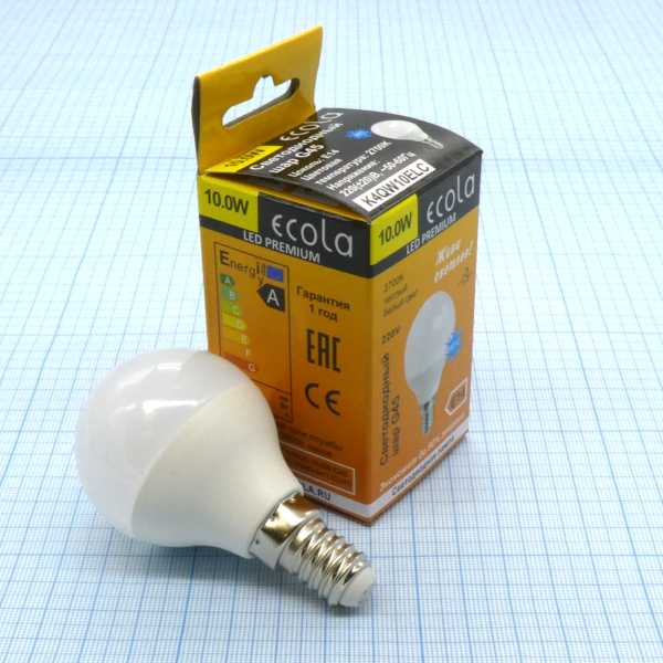 Лампа LED Ecola  10W тепл. шар (268)