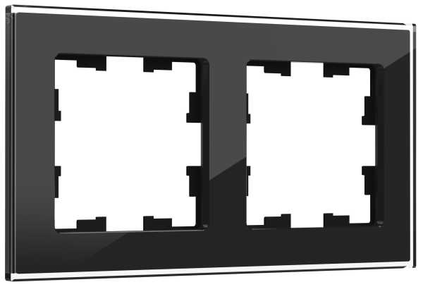 Рамка 2-м BRITE РУ-2-2-БрЧ стекло черн. BR-M22-G-K02