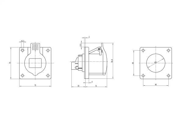 Розетка панельная IP44 16A 2P+E 230В DIS4221663