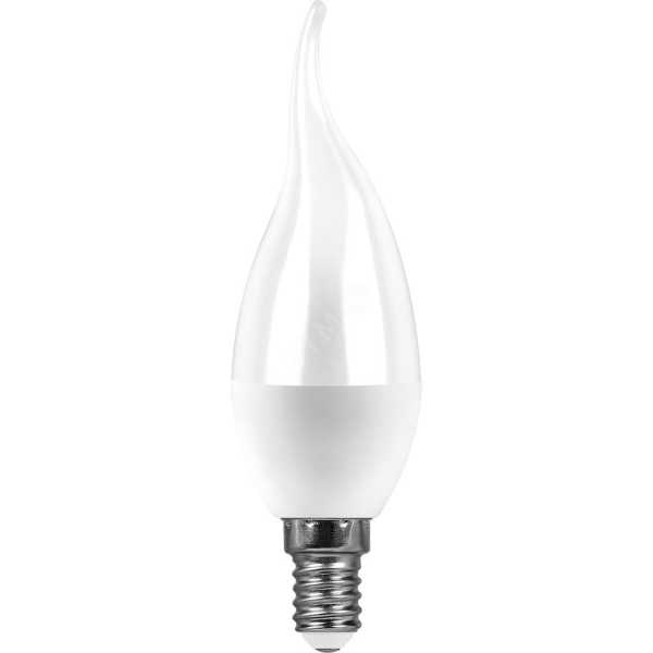 Лампа светодиодная LED 9вт Е14 белый матовая свеча на ветру 55130