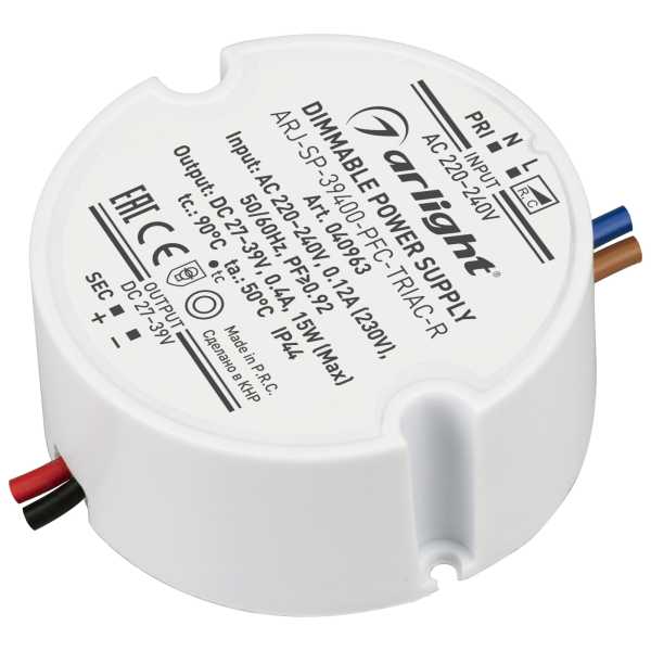 Блок питания ARJ-SP-39400-PFC-TRIAC-R (15W, 27-39V, 400mA) 040963