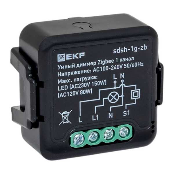 Умный диммер в подрозетник 1-канальный Zigbee EKF Connect Select sdsh-1g-zb