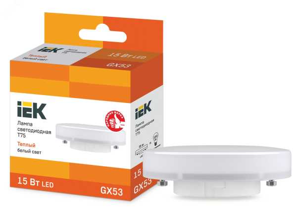 Лампа LED T75 таблетка 15Вт 230В 3000К GX53 LLE-T80-15-230-30-GX53
