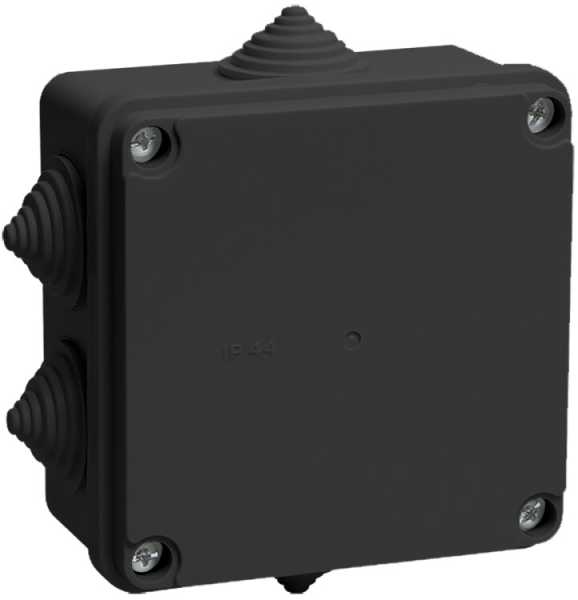 Коробка расп. КМ41233 100х100х50мм IP44 6 вв. черная UKO11-100-100-050-K02-44