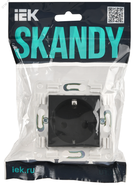 SKANDY Розетка с заземлением с защитными шторками 16А SK-R04G графит IEK SK-R14-16-K53