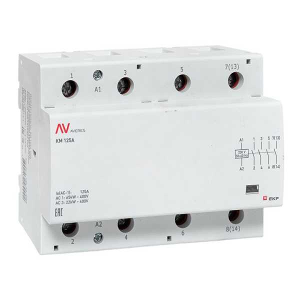 Контактор модульный КМ 100А 4NO 230VAC (6 мод.) AVERES EKF