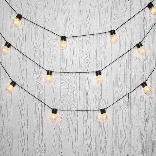 Гирлянда светодиодная &amp;amp;quot;Лофт&amp;amp;quot; 5м 20LED тепл. бел. 1.2Вт IP20 провод ПВХ черн. 303-066