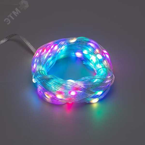 Гирлянда светодиодная смарт &amp;amp;quot;Роса&amp;amp;quot; &amp;amp;quot;Нить&amp;amp;quot; с крупными светодиодами 10м 100LED RGB IP20 USB провод прозр. 245-019