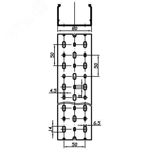 Кабель-канал перфорированный 80х60 L2000 RL6 G 01139RL