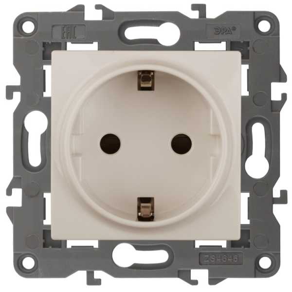 14-2101-02 Розетка 2P+E Schuko, 16A-250В, IP20, Elegance, сл.кость (10/100/2100) Б0034265