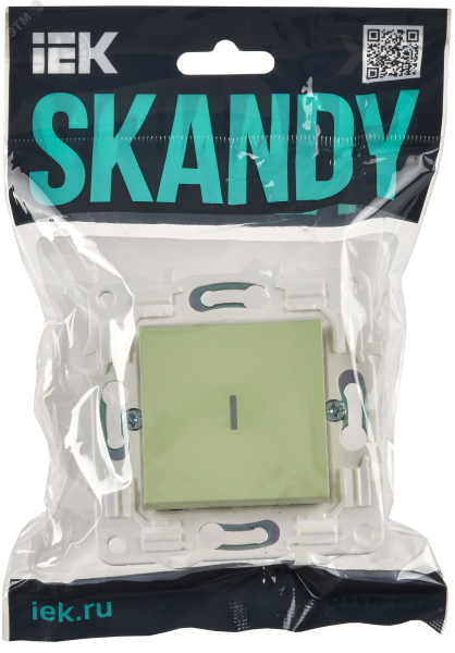 SKANDY Выключатель 1-клавишный проходной с индикацией 10А SK-V08G мятный IEK SK-V12-1-10-K06