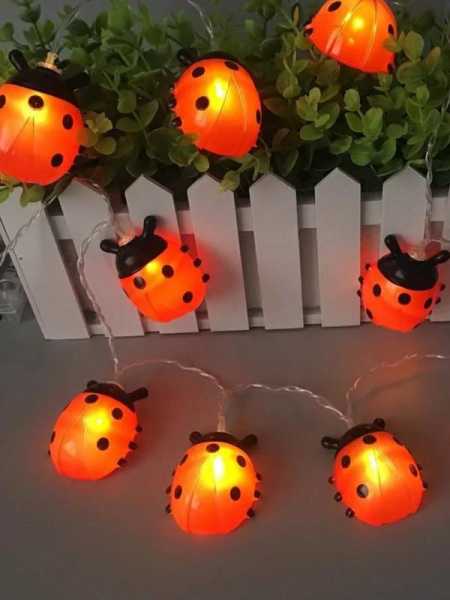 Гирлянда декоративная &amp;amp;quot;Божья коровка&amp;amp;quot; 6x5см 20LED на солнечной батарее бел. дл.4м (2+2м) аккумулятор АА NI-MH 600мА.ч КОСМОС KOC_SOL110
