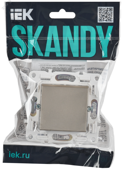 SKANDY Выключатель 1-клавишный проходной 10А SK-V02Sh шампань IEK SK-V12-0-10-K37