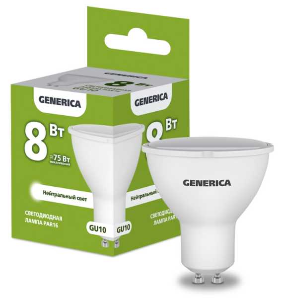 Лампа LED PAR16 софит 8Вт 230В 4000К GU10 LL-PAR16-08-230-40-GU10-G
