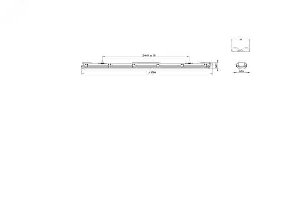 Светильник SPP-101-0-002-150 IP65 под 2 светодиодные лампы T8 G13 LED 2x1500 Б0043659