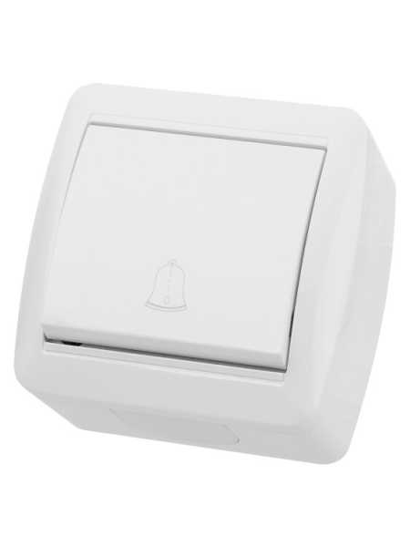 Кнопка звонковая открытой установки IP44 6А белая &amp;amp;quot;Селигер&amp;amp;quot; SQ1818-0016