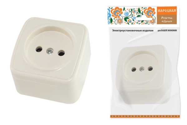 Розетка 2П открытой установки IP20 10А, сл. кость &amp;amp;quot;Дача&amp;amp;quot; Народная SQ1824-0020