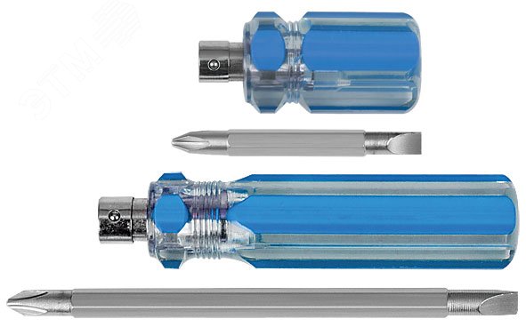 Отвертка с переставным жалом, пластиковая ручка 6x70 мм (PH2/SL6) 56206М