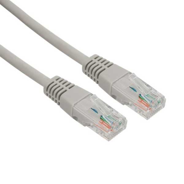 Шнур коммутационный, патч-корд U/UTP RJ45-RJ45, CAT 5e, ZH нг(А)-HF, серый, 1м 18-8002