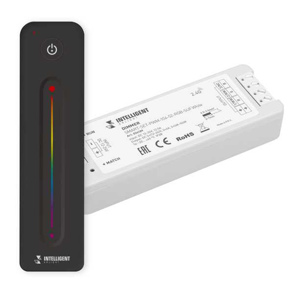 INTELLIGENT ARLIGHT Диммер SMART-SET-PWM-104-52-RGB-SUF White (12-24V, 3x4A, ПДУ LINE, 2.4G) 036189