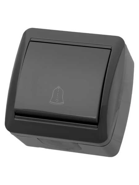 Кнопка звонковая открытой установки IP44 6А серая &amp;amp;quot;Селигер&amp;amp;quot; SQ1818-0116