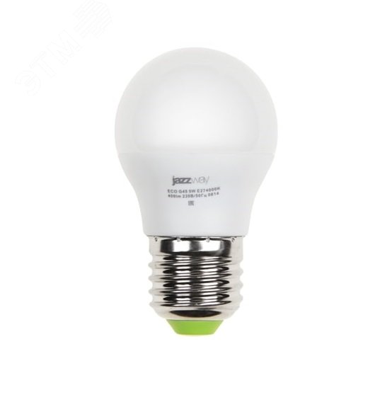 Лампа светодиодная PLED-ECO 5Вт G45 шар матовая 3000К тепл. бел. E27 400лм 230В 50Гц 1036957A