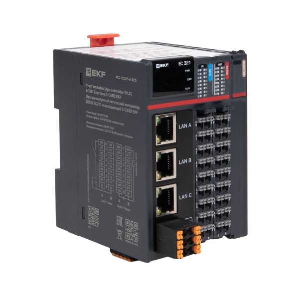 Программируемый логический контроллер (ПЛК) EC321 токоподающий D-CARD EKF PLC-EC321-S-DCD