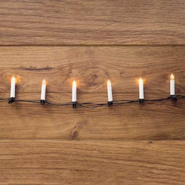Гирлянда светодиодная &amp;amp;quot;Свечи&amp;amp;quot; 4м 20LED тепл. бел. 2Вт IP20 провод ПВХ темн. зел. 303-083
