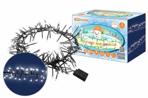 Гирлянда светодиодная &amp;amp;quot;Мишура&amp;amp;quot; 3 м, 320LED, белый, 8 режимов, 250 В, IP20, SQ0361-0091